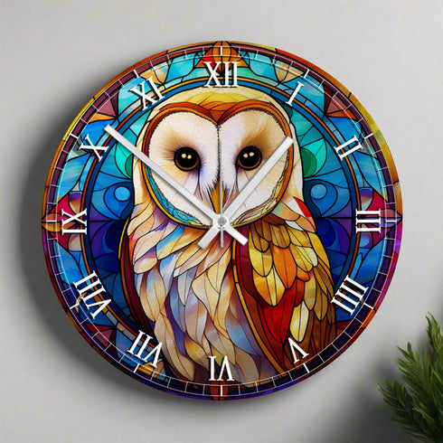 Bernadette Barn Owl Suncatcher Effect Clock